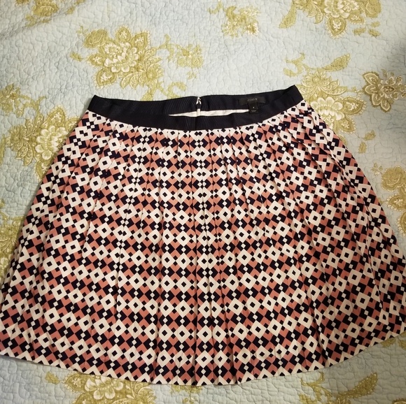 Jcrew silk pleated skirt geometric pattern - Picture 1 of 2